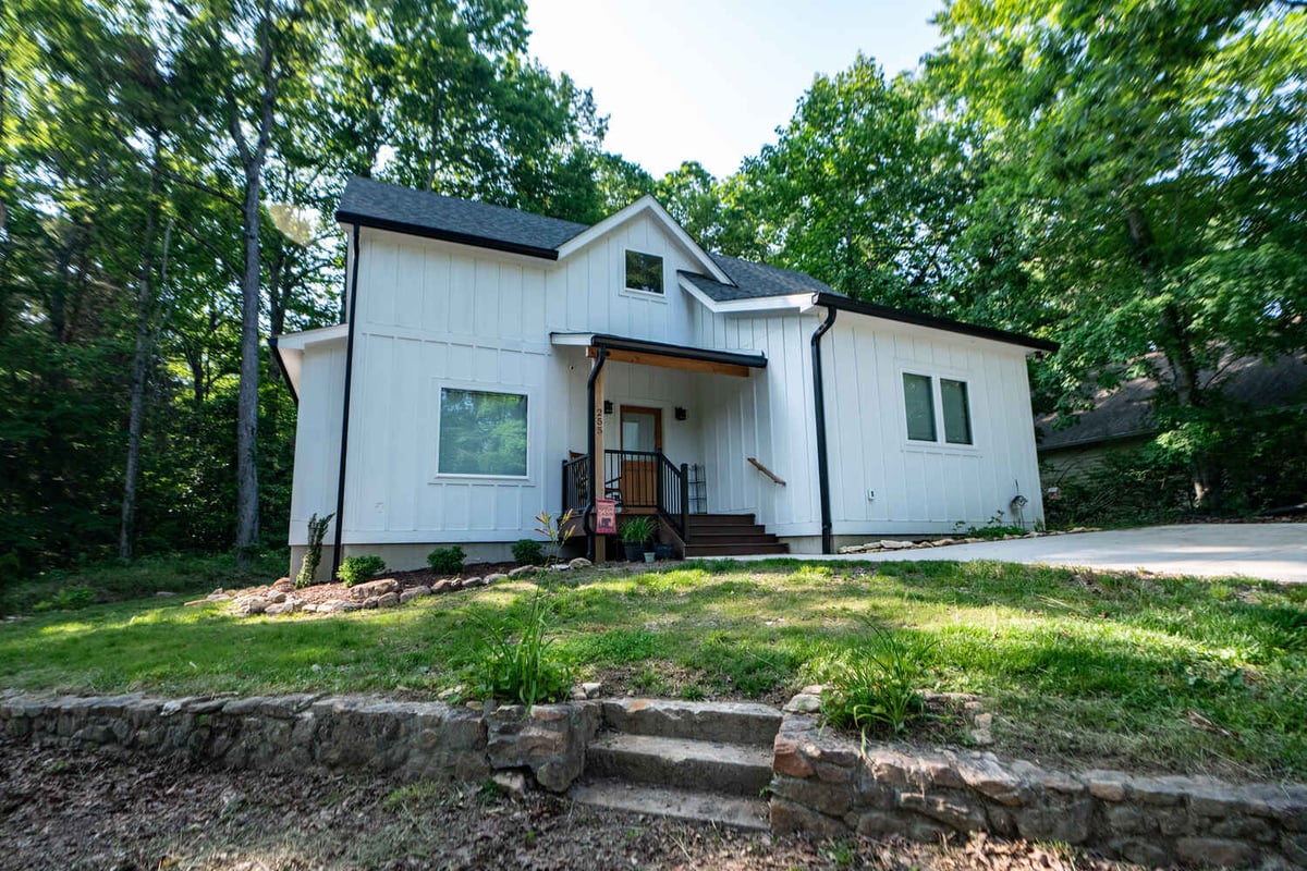 Kaizen Homes project in Black Mountain, NC showcasing clean white facade