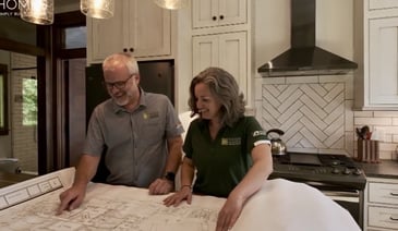 Kaizen Homes reviewing blueprints during the design-build process