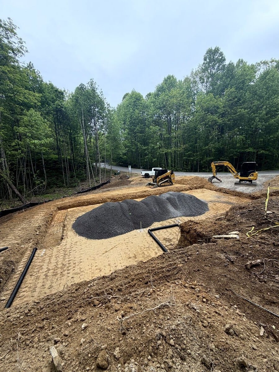 Foundation site prep — earthwork and grading on a WNC mountain lot, Kaizen Homes